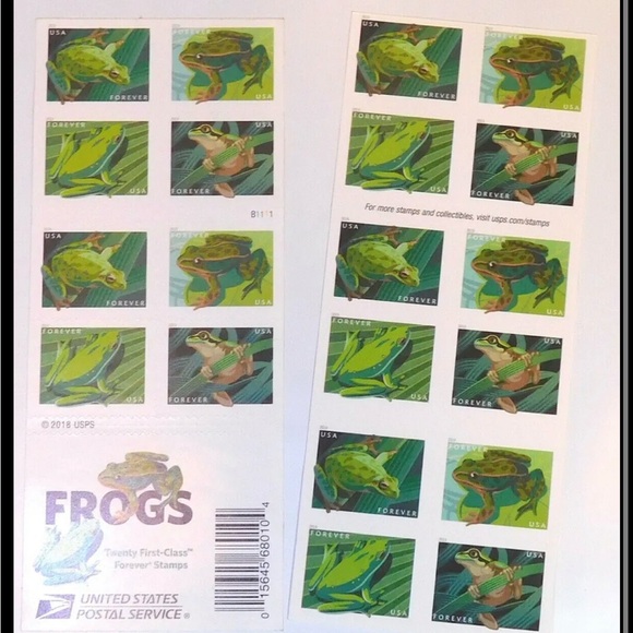 USPS Frog Forever Stamps Sheet - Picture 1 of 1